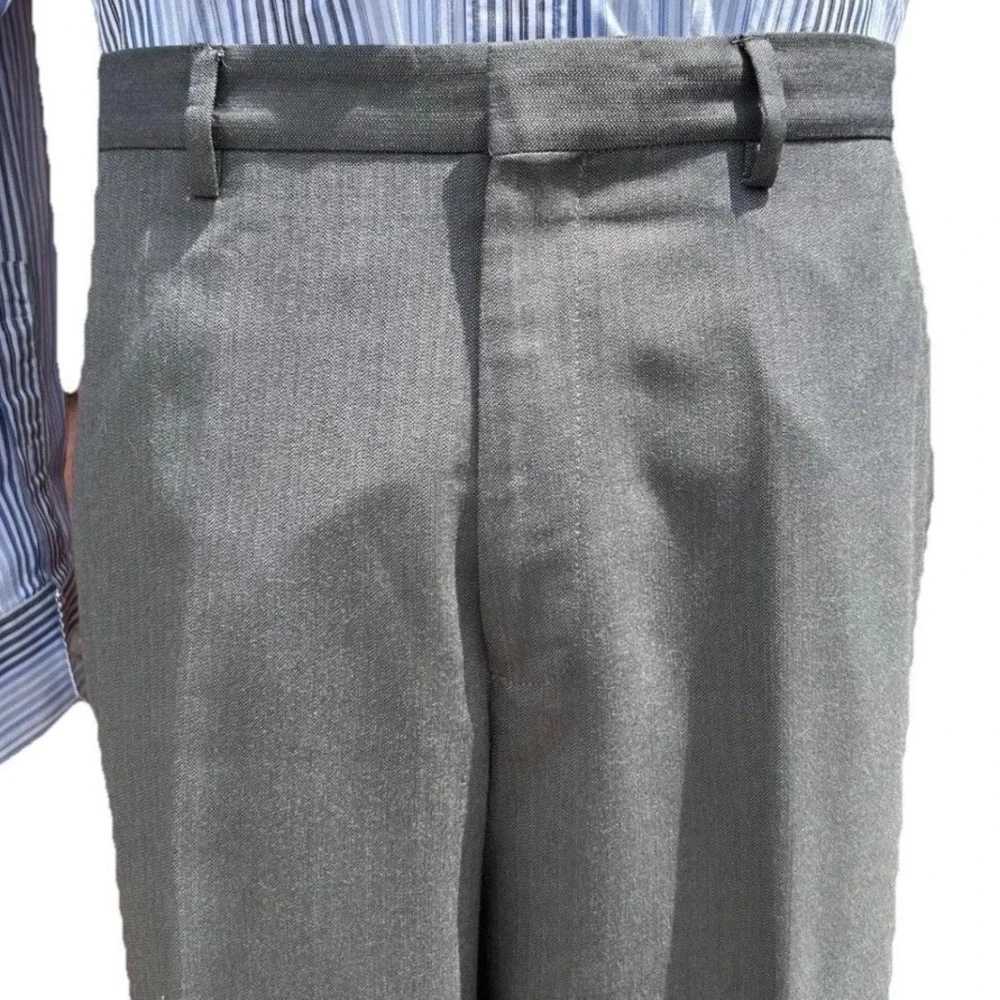 Calvin Klein Dress‎ Pants Mens 34x30 Gray Herringbone Straight Professional